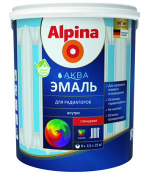 Alpina Аква эмаль акриловая для радиаторов колерумая 0,9 л